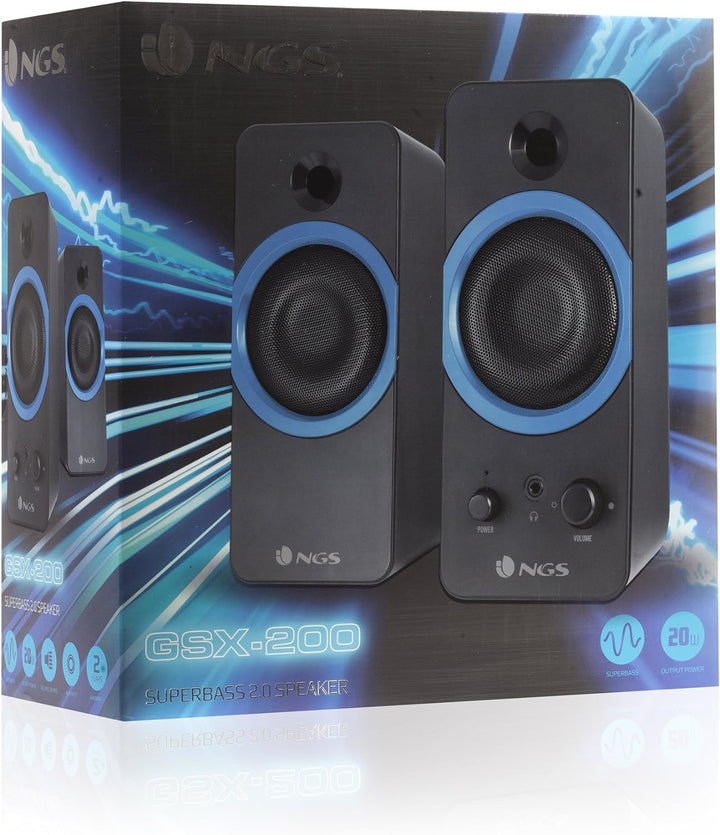 NGS GSX-200-20 W Stereo-Gaming-Lautsprecher mit starker Bassleistung, GSX-200