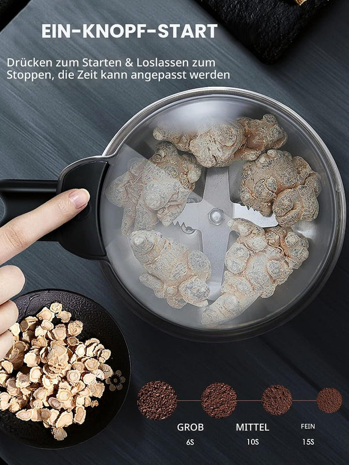 Moongiantgo Getreidemühle Multifunktionale 400W 35000rpm Kaffee &amp; Gewürzmühle, Rostfreier Stahl, OPE