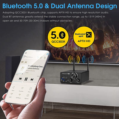 Nobsound A2 PRO HiFi Bluetooth 5.0 Verstärker Digital Amplifier Desktop Audioempfänger Bass Amp mit