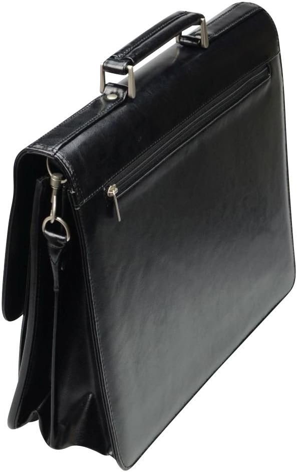 Alassio 323360 47117 - Aktentasche VENETO, aus echtem Leder, ca. 42 x 32 x 15 cm, schwarz