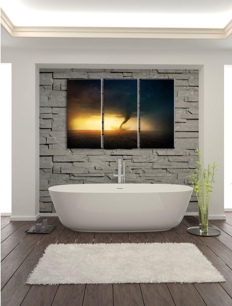 Pixxprint Naturgewalt Tornado 3-Teiler Leinwandbild 120x80 Bild auf Leinwand