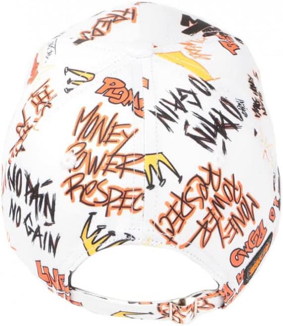 Plata o Plomo Cap Weiss und Orange Strass Streetwear Power Colombia Baseball Unisex, weiss, Einheits