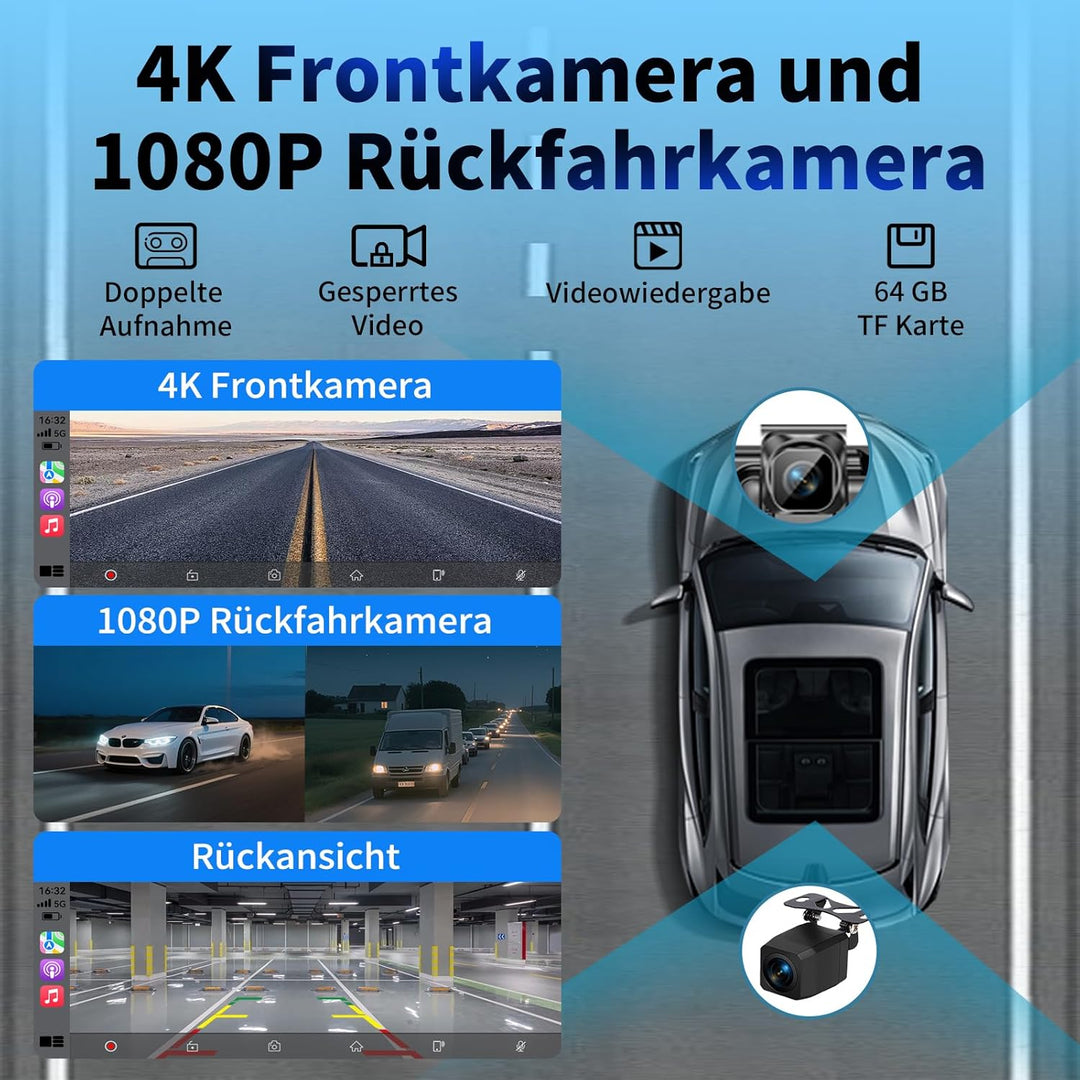 11.5 Zoll Carplay Display Android Auto Display,4K Car Play Kabelloses Carplay Android Auto Bildschir