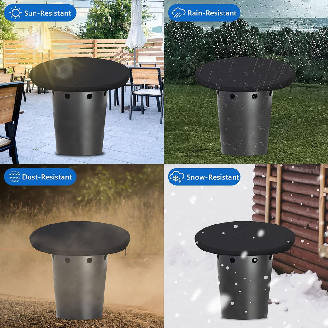 Feuerplatte Abdeckung, 500D Wasserdicht Grillplatte Schutzhülle Für eine feuertonne mit grillplatte