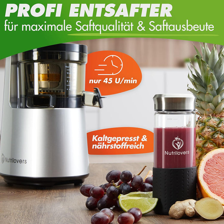 *NEU* NUTRI-PRESS NO.1 Slow Juicer 3 SIEBE Saft, Smoothie, Frucht-Eis - Sehr leise & 100% BPA-Frei -