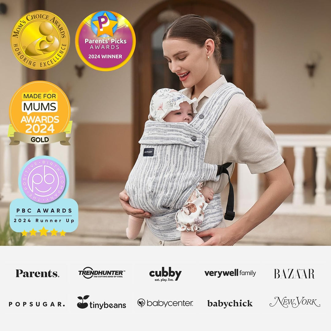 Momcozy Herihuge Baby-Trage - Charmante Jacquard-Webart, Langlebig &amp; Elegant - Ganz-Tages-Komfort fü