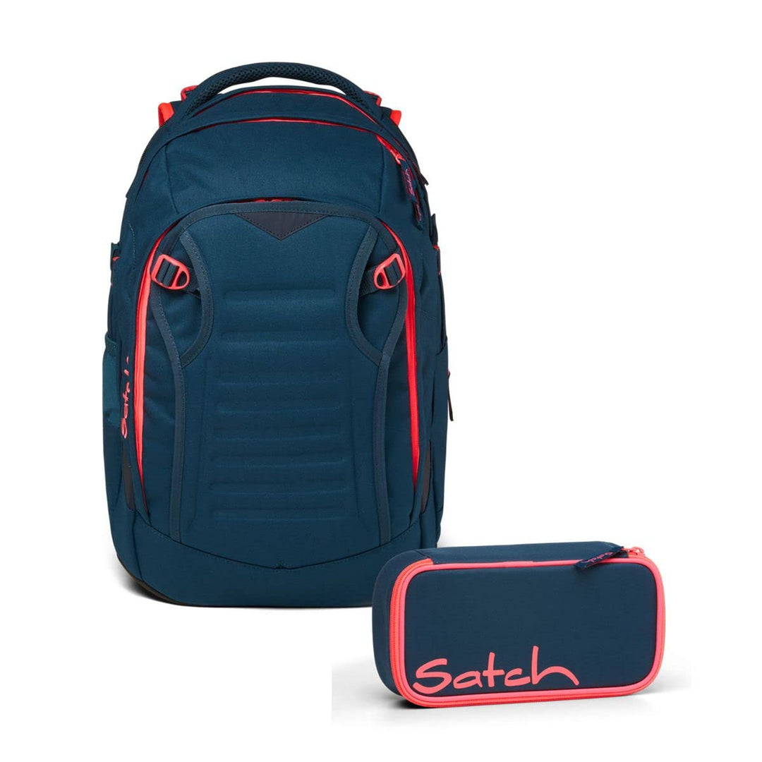 Satch Match Schulrucksack Set 2tlg. mit Schlamperbox Pink Phantom, Pink Phantom