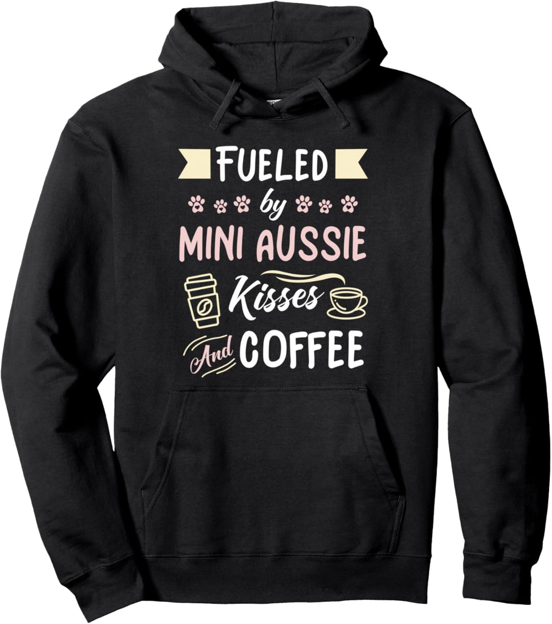 Mini Aussie Mom Australian Shepherd Dog Coffee Lover Pullover Hoodie