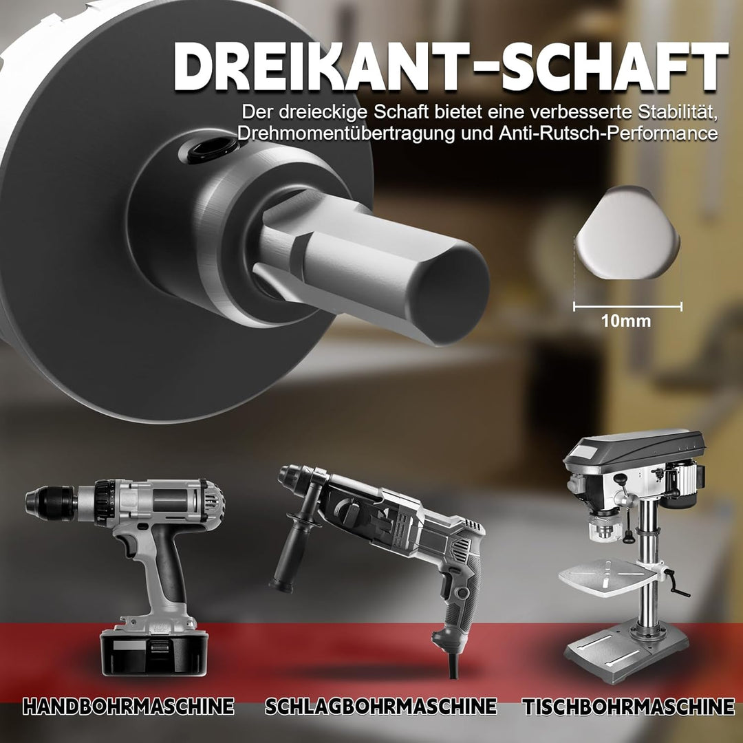 CSOOM Upgrade Kurze Hartmetall-Lochsäge 5 Stück,TCT Lochschneider, Edelstahl und Metallgitter sind d