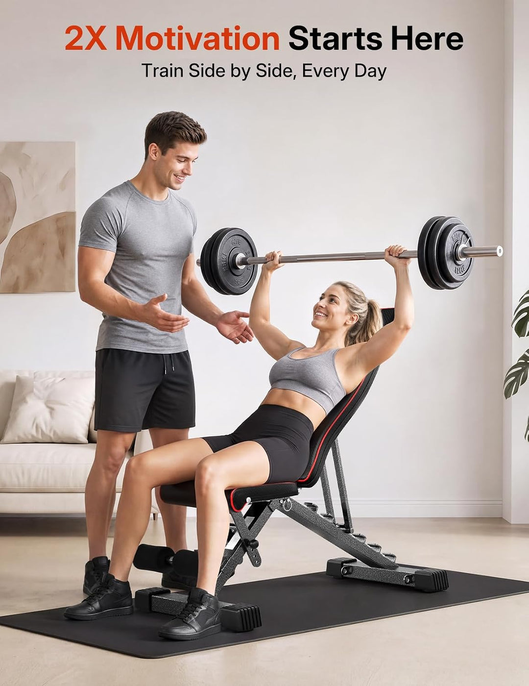 YOLEO klappbare Hantelbank Multifunktion Training Fitness Bank Bauchtrainer Schrägbank mit 6-Fach Ve