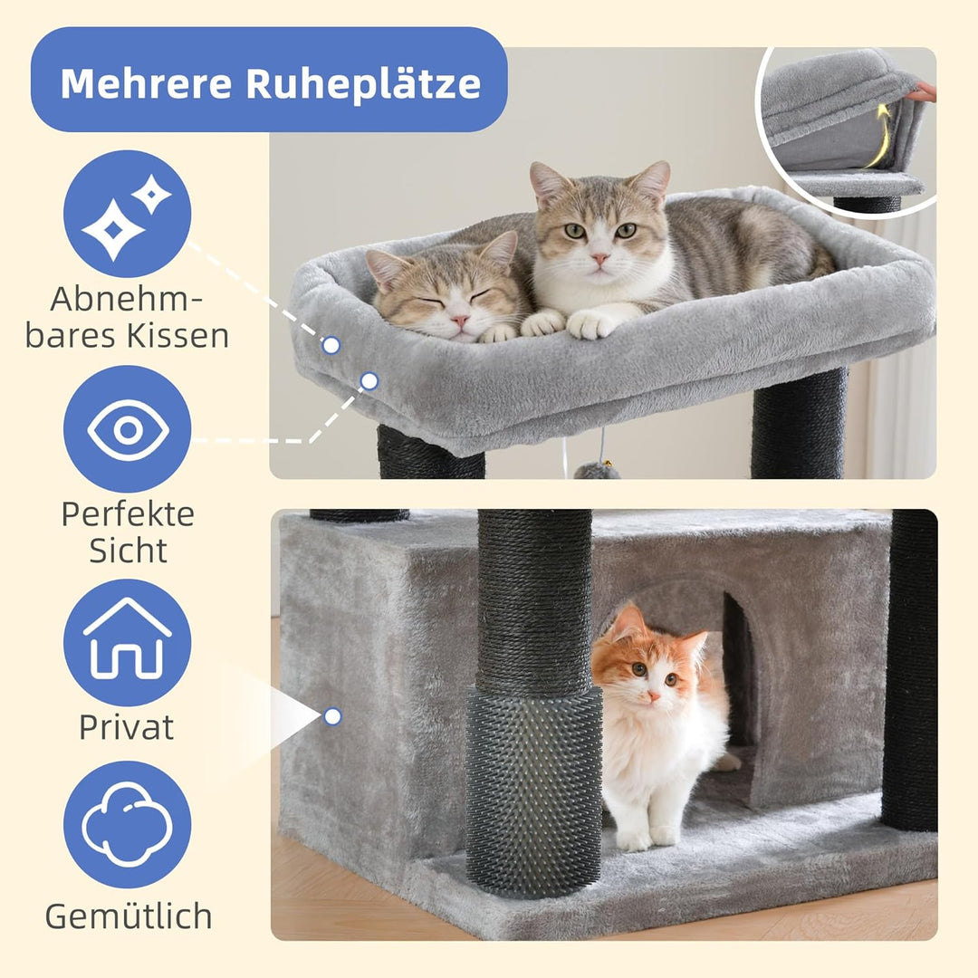 Hey-brother Kratzbaum, Stabil Katzenbaum für grosse Katzen und Maine Coons, mit 8 cm dicken Sisal-Kr