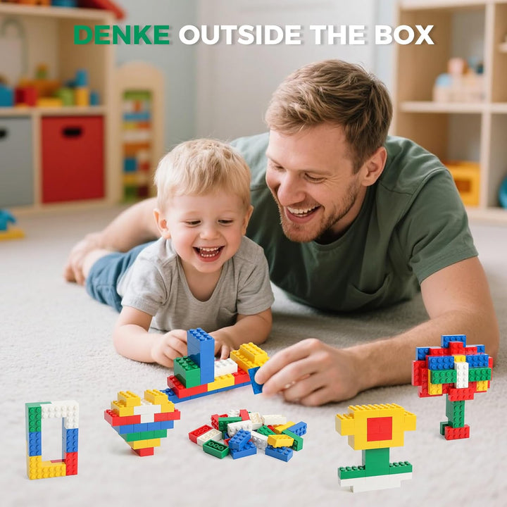 HUIZDQ 500 Stücke 2X4 Classic Bausteine Set, Klassische stapelbare Grundplatten, Geeignet für Jungen