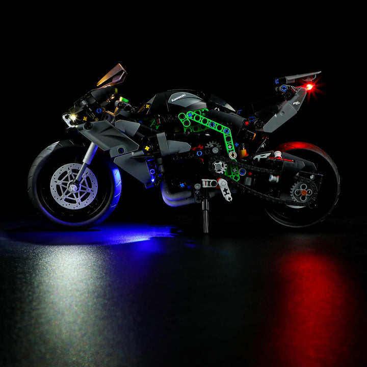 YEABRICKS LED Licht für Lego-42170 Technic Kawasaki Ninja H2R Motorrad Bausteine Modell (Lego Set Ni