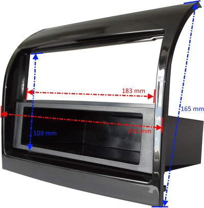 AERZETIX - Autoradio Adapter Radio Blende Autoradio Rahmen Adapter 1 DIN 2DIN Schwarz