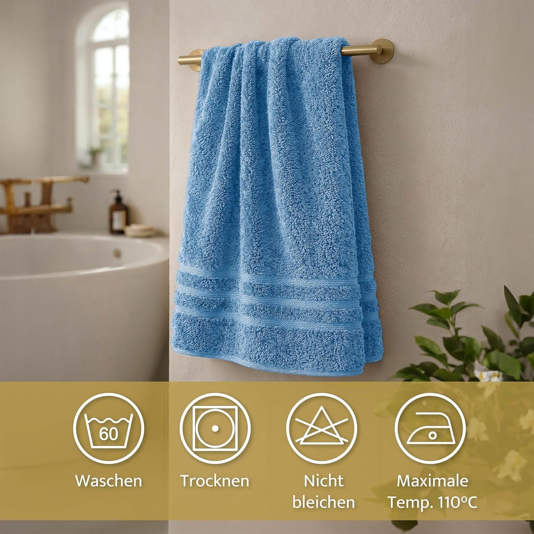Lavea 2er Set Badematte 50x80cm, Frottierserie Elena, Delphinblau 2 x 50 x 80 cm Delphinblau, 2 x 50