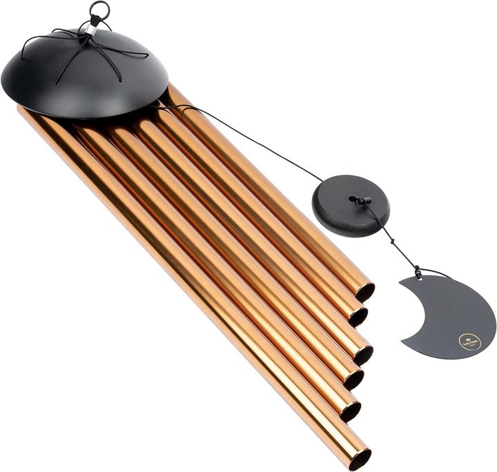 Sonic Energy Moon Meditation Chime – Windspiel mit 6 Klangstäben (432 Hz) – für Garten u. Entspannun
