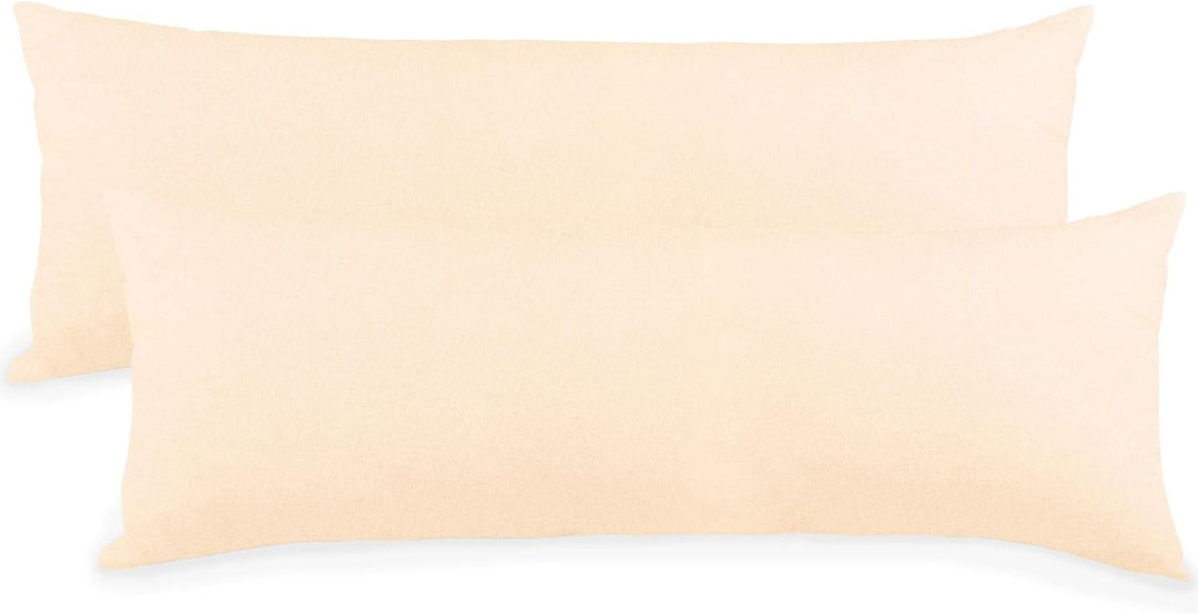 CelinaTex BeBasic Kissenbezug Doppelpack XXL 40 x 200 cm Natur Mikrofaser Seitenschläferkissen Bezug