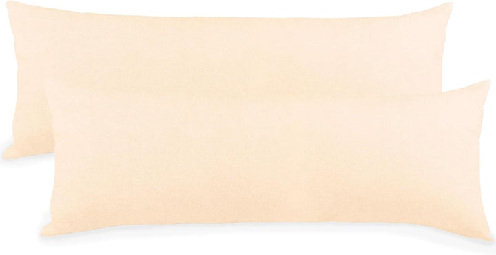 CelinaTex BeBasic Kissenbezug Doppelpack XXL 40 x 200 cm Natur Mikrofaser Seitenschläferkissen Bezug