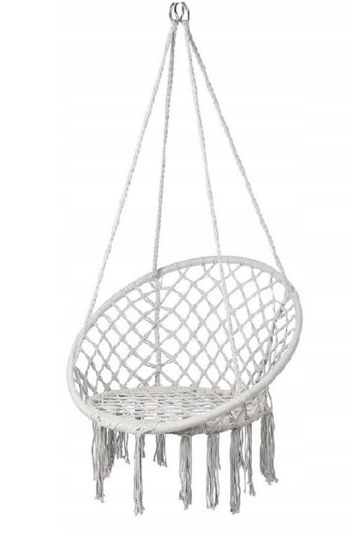 Hängesessel Hängestuhl Outdoor Indoor Garten Hängeschaukel Boho Grau, Grau