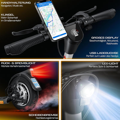 KESSER E-Scooter mit Strassenzulassung 40km Reichweite Faltbarer Elektro 36V / 10 Ah Batterie Roller