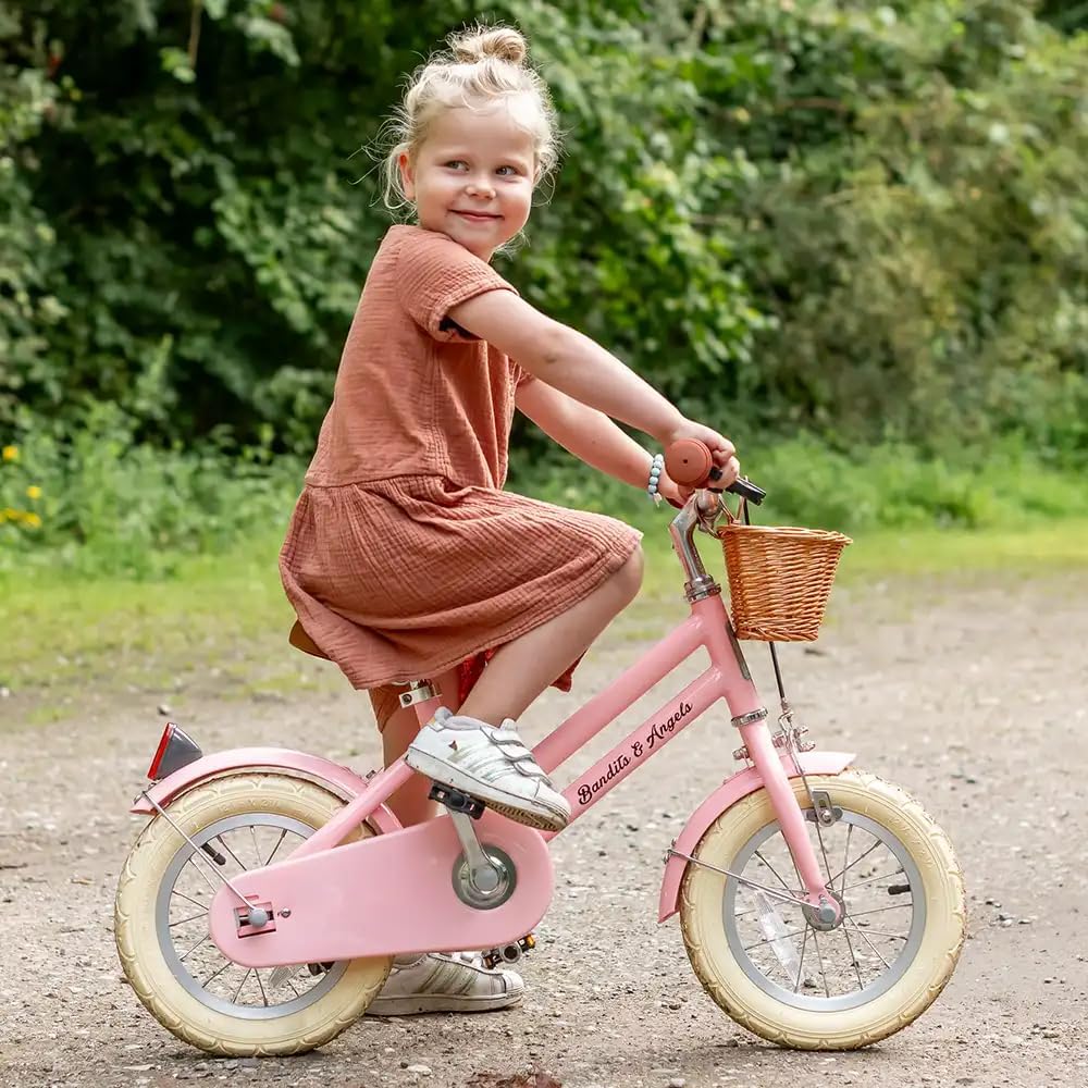 Bandits and Angels Kinderfahrrad Retro Rider 12 Zoll Rosa, Rosa