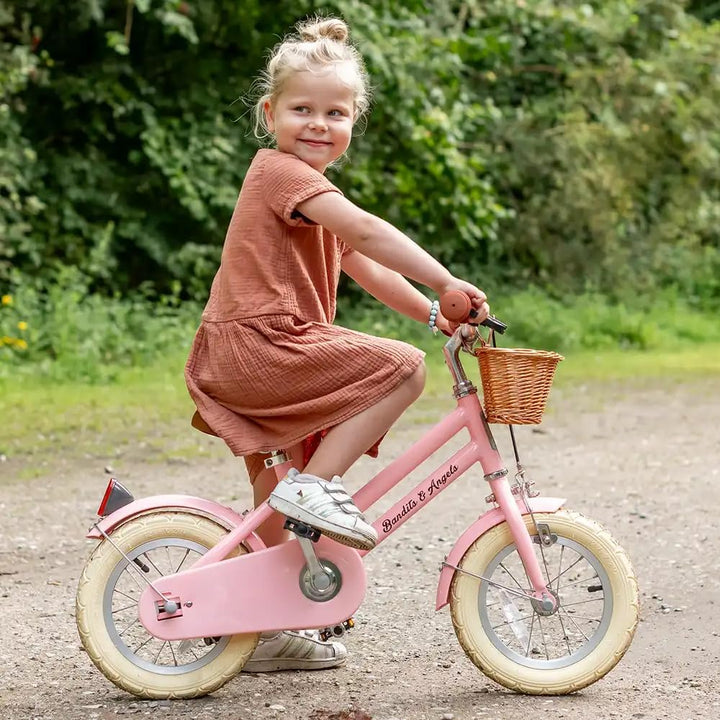 Bandits and Angels Kinderfahrrad Retro Rider 12 Zoll Rosa, Rosa