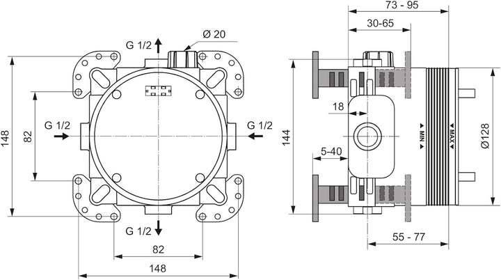 Ideal Standard A1000NU EASY-Box Unterputz-Bausatz