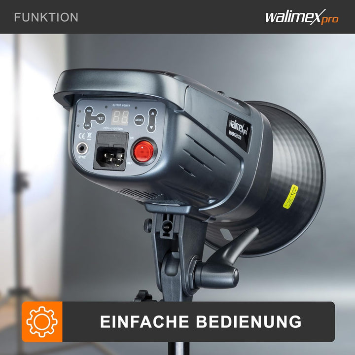 Walimex pro Emerger 200 Studioblitzleuchte - leistungsstarke Studio Blitzleuchte mit 2,4 GHz Empfäng