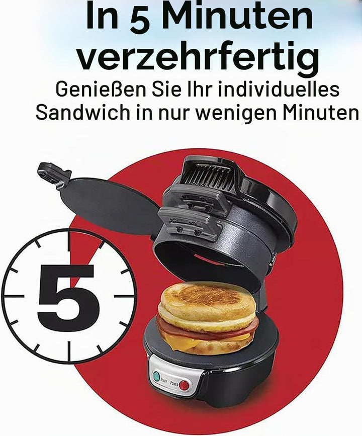Kommerzielle Burger-Pressmaschine,dualer Frühstücks-Sandwich-Maker mit Abnehmbarer und waschbarer An
