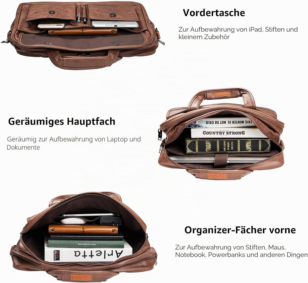 Herren Business Reise Aktentasche Leder Handgemachte Messenger Bag Laptop Tasche