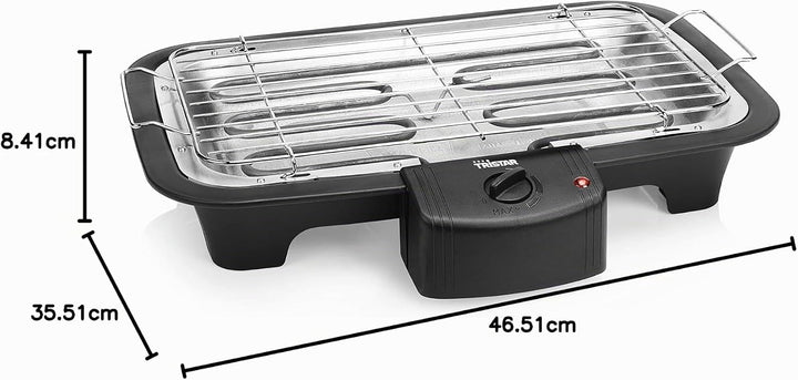 Tristar elektrischer Tisch- und Standgrill - 38x22cm Grillfläche, inkl. Grillrost, regelbare Heizstu