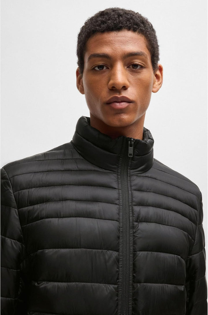 BOSS Herren Oden1 Wasserabweisende Steppjacke mit Logo-Aufnäher 46 Black1, 46 Black1