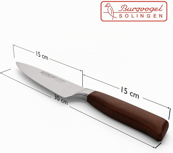 Burgvogel Solingen Natura Line, Kochmesser Holzgriff, rot satiniert, geschmiedet, 15 cm, sehr scharf