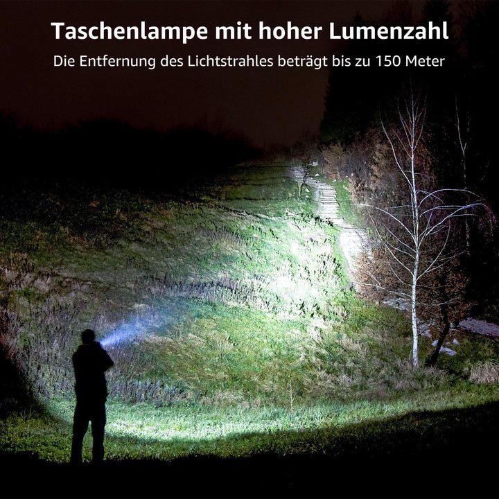 Lepro LED Taschenlampe, LE2000 Extrem Hell LED Taschenlampen mit 5 Modi, Zoombare Camping Handlampe,