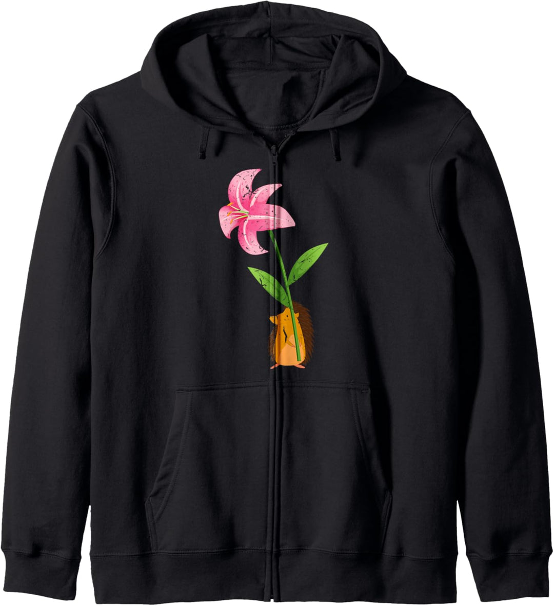 Igel Mit Blume Lieblingstier Niedliches Stacheltier Kapuzenjacke