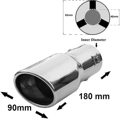 Universal 1710 Auspuffblende Endrohr Sport Schalldämpfer Edelstahl Chrom