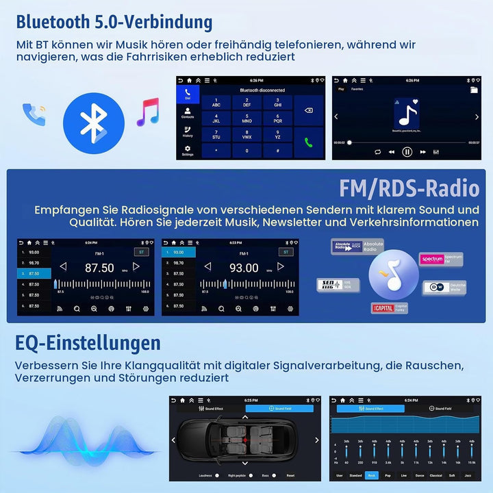 [4G+64G] Inefala Android 15 Autoradio für Kia Rio 2012-2015 mit Wireless Carplay Android, 9 Zoll Tou