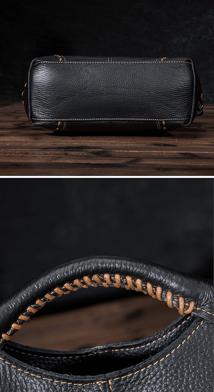 Le'aokuu Damen echtes echtes Leder Vintage Schulter Handtaschen Crossbody Messenger Tote Bag Satchel