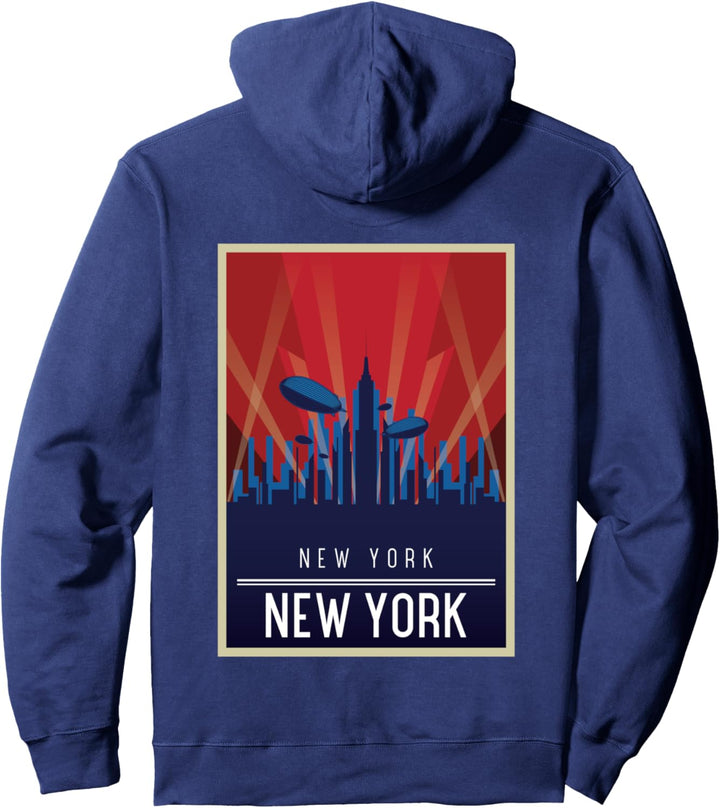 New York New York Art Deco Jugendstil Poster Pullover Hoodie