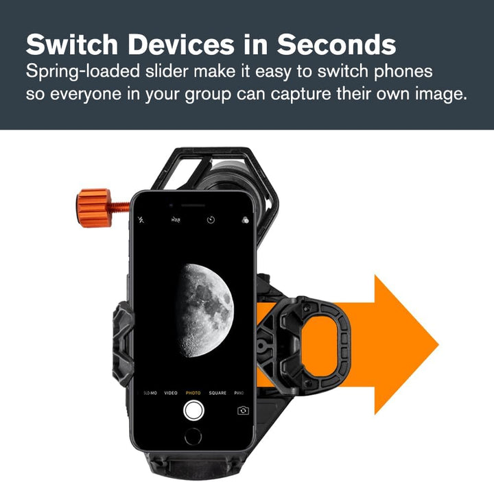 Celestron 81038 NexGo DX Universelles Smartphone Adapter-Set für Digiscoping und Astroimaging mit Bl