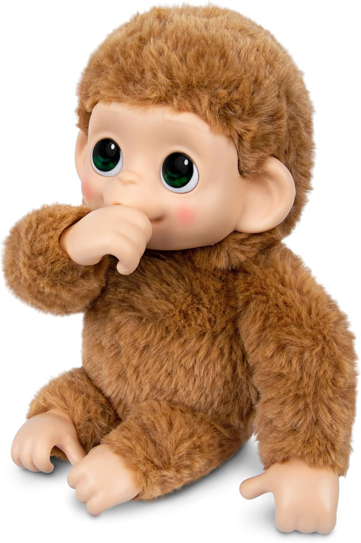 Little Live Pets Baby Monkey Minis – interaktiver Plüschaffe Pepi Peach mit über 20 realistischen Ge