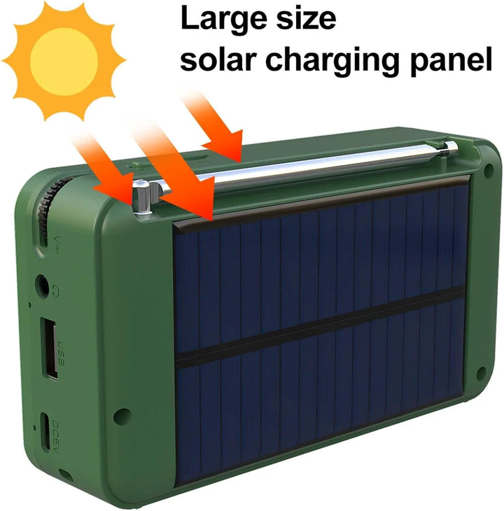 Solar Powered DAB+ Radio mit Bluetooth 5.0, 3W Stereo -Lautsprecher, USB/SD