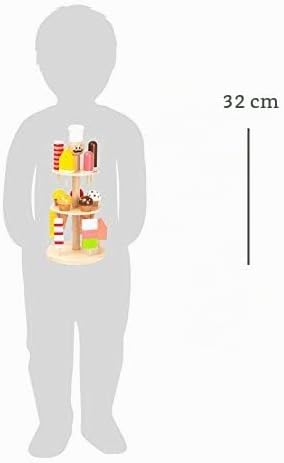 small foot Eisständer aus Holz, Zubehör für Kaufmannsladen und Kinderküche, 15 Eis-Sorten, für Kinde