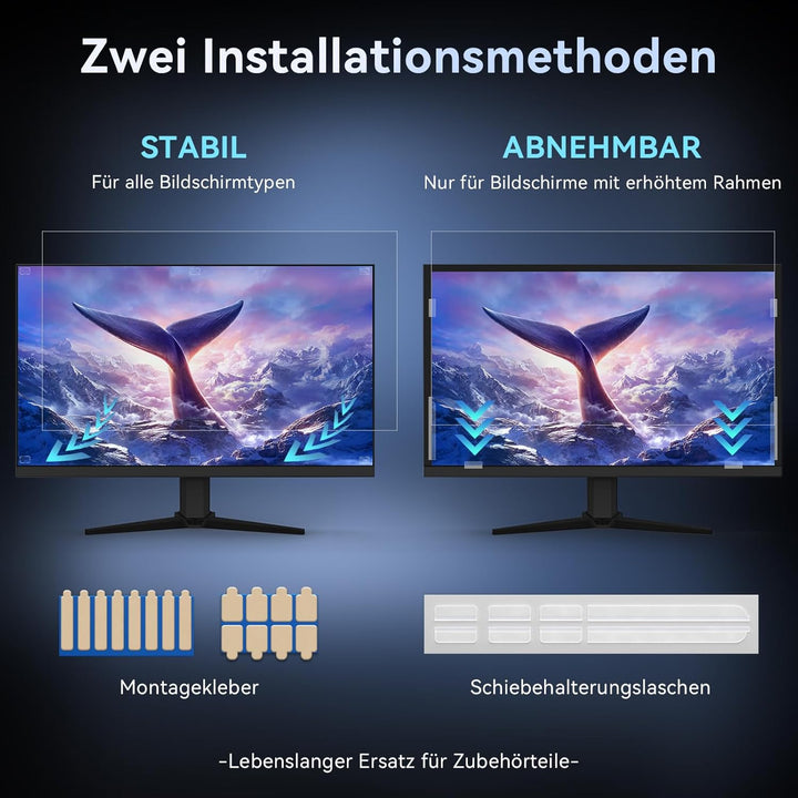 Computer Monitor Sichtschutz 23.8 Zoll Seitenverhältnis 16:9, Anti Blaulicht Blendschutz Displayschu