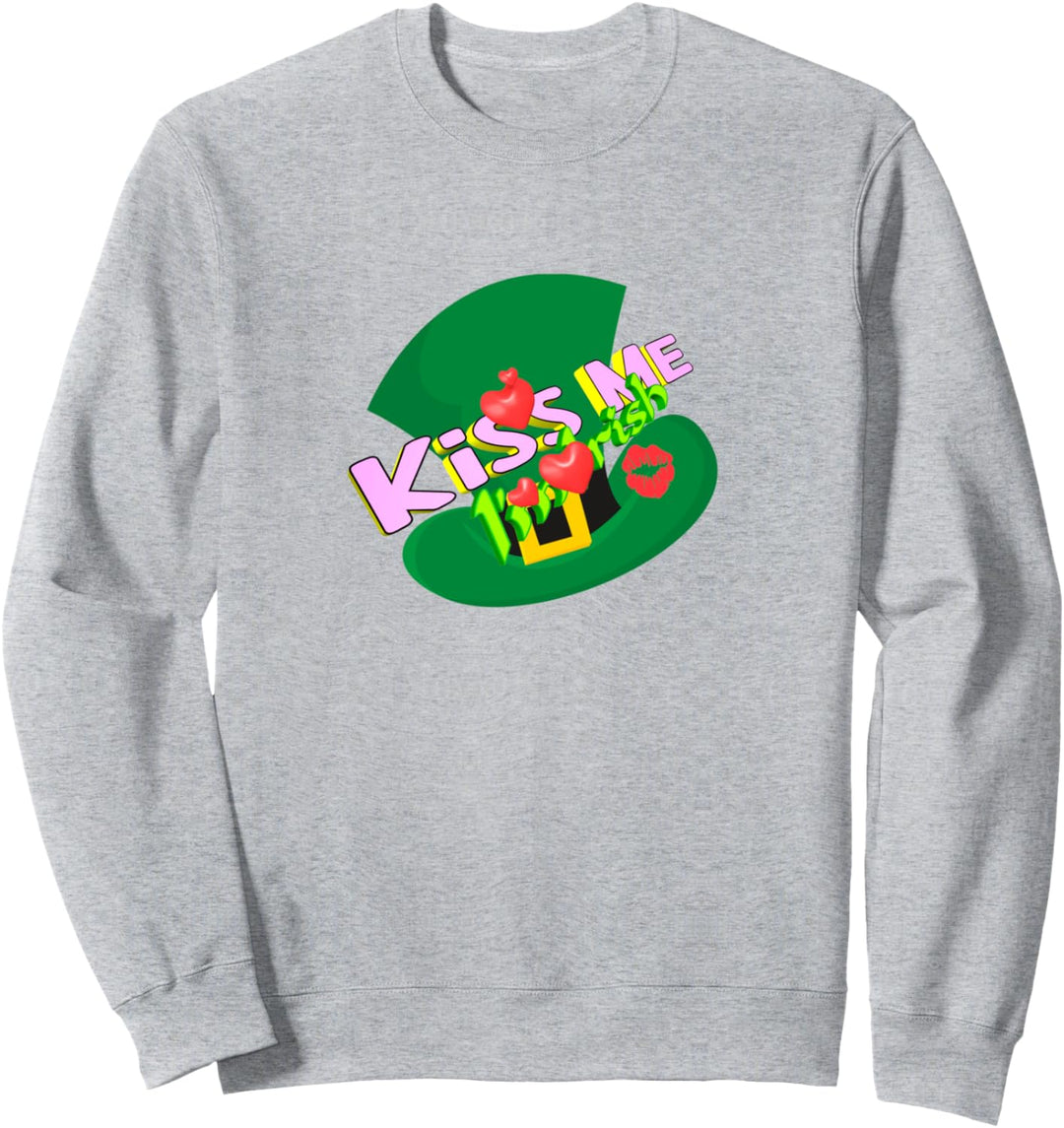 Lustiger St. Patrick's Day Kiss Me I'm Irish Leprechaun Hut Sweatshirt