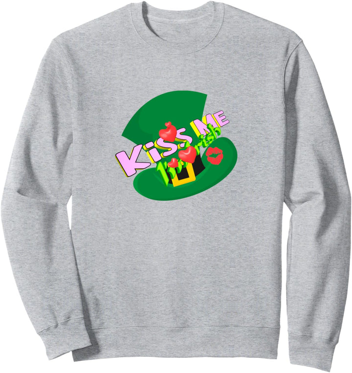 Lustiger St. Patrick's Day Kiss Me I'm Irish Leprechaun Hut Sweatshirt