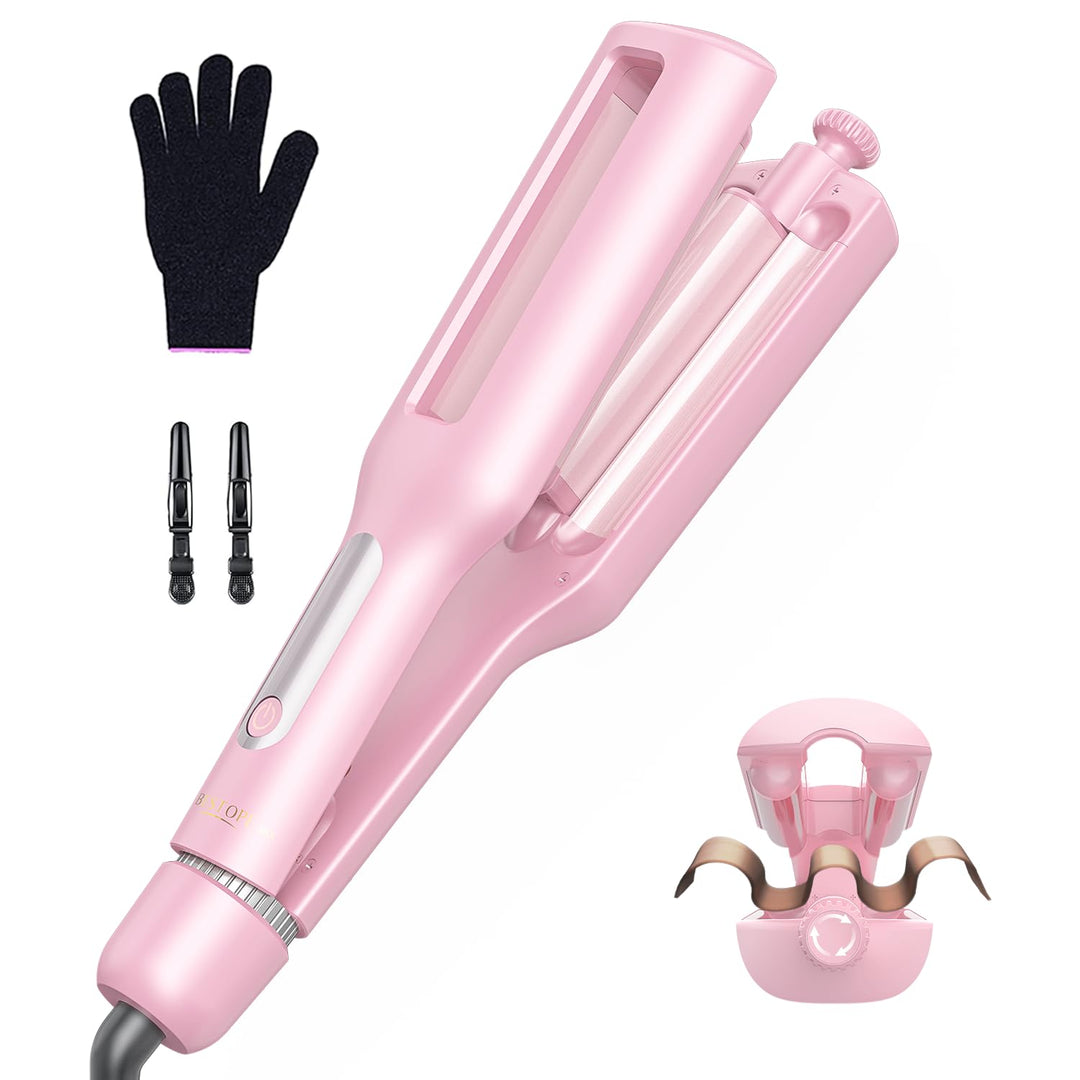4 In 1 Einstellbar Welleneisen für Haare - 22/25/32/38mm Lockenstab für Beach Waves/Natürlich Wellen