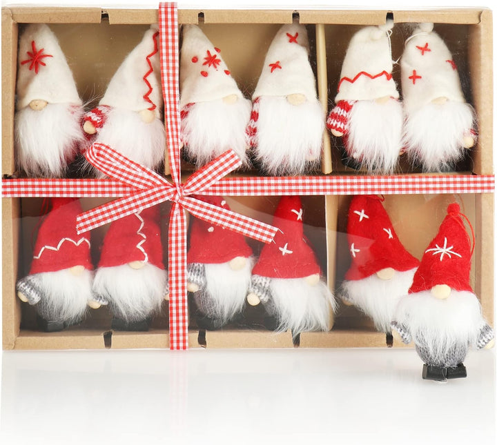 com-four® 12x Premium Weihnachtsmann-Anhänger für den Weihnachtsbaum, Christbaum-Figuren Anhänger al