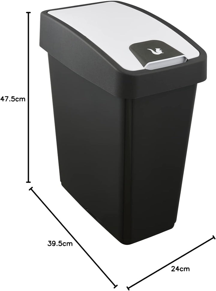 keeeper Premium Abfallbehälter mit Flip-Deckel, Soft Touch, 25 l, Magne, Graphit-Grau Graphit Grau 2