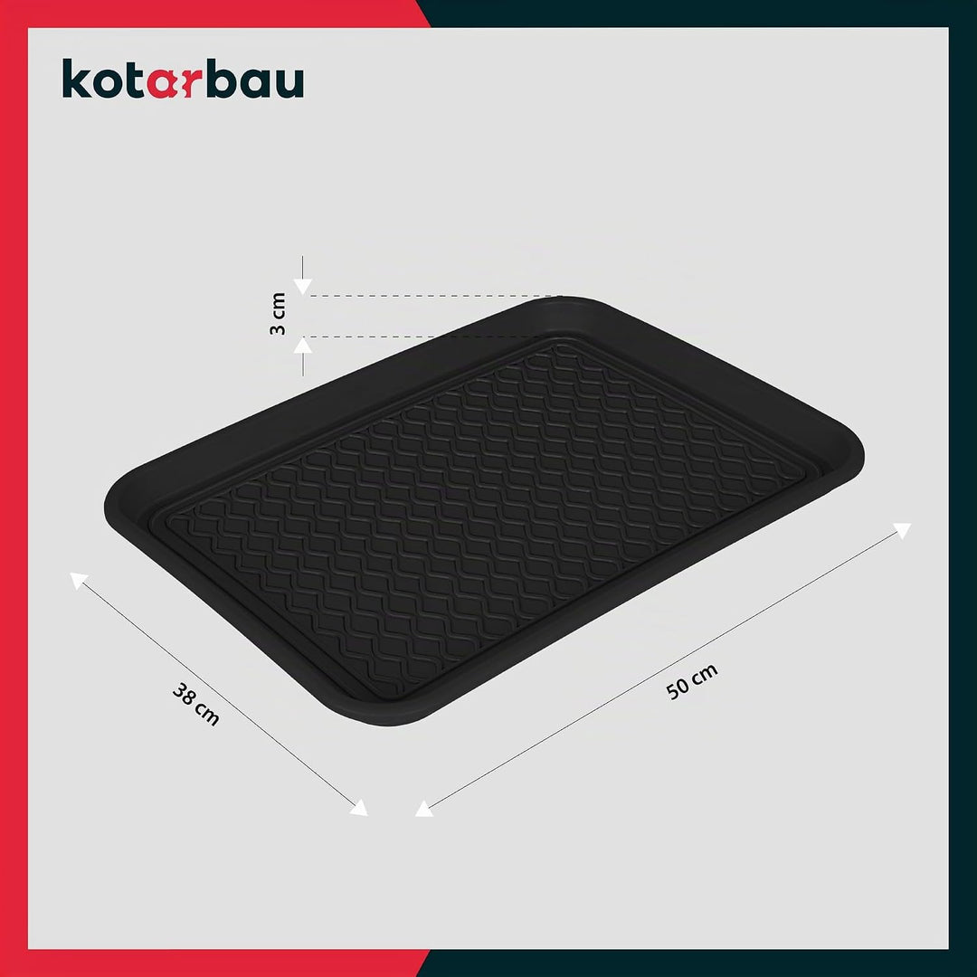 KOTARBAU® 2er Set Schuhabtropfschale 38x50cm Abtropfmatte Schuhe Schwarz Schuhmatte Abtropfmatte Kun